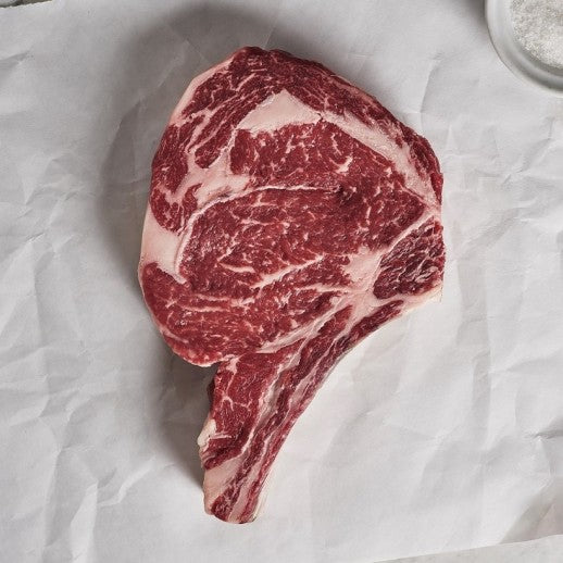 Eat like a Cowboy or Cowgirl with this 24oz Dry Aged Prime Bone-in Ribeye that has been dry aged for a minimum of 30 days.  Of all the beef produced in the U.S., only 2% is certified prime grade by the USDA.  Our USDA prime beef comes from the very finest corn-fed cattle the Midwest has to offer. The Crooked Butcher personally know each and every producer that we work with to ensure that you only get the highest of quality meat with the most mouth watering flavor.