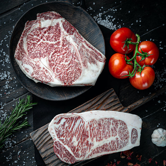 Every month you will receive a meat box with over $450 worth of Wagyu from around the world. Each month's box will include a variety of cuts of Japanese, Australian and Shirogane Umami Wagyu. world of wagyu , kobe beef, wagyu 