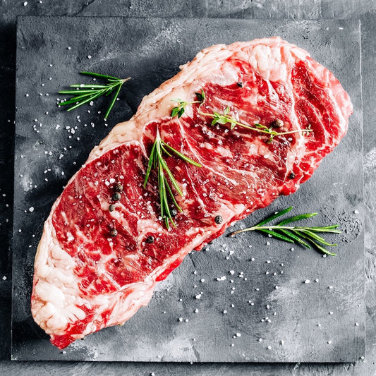 This USDA Prime Boneless NY Strip is a thing of beauty. The marbling makes this steak ultra flavorful.  Of all the beef produced in the U.S., only 2% is certified prime grade by the USDA. Our USDA prime beef comes from the very finest corn-fed cattle the Midwest has to offer